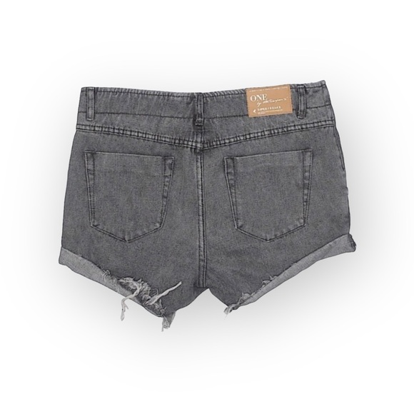 new One Teaspoon ♐︎ Superfreaks Lace Up Distressed Denim Shorts ♐︎ Phantom 24 - Picture 5 of 16